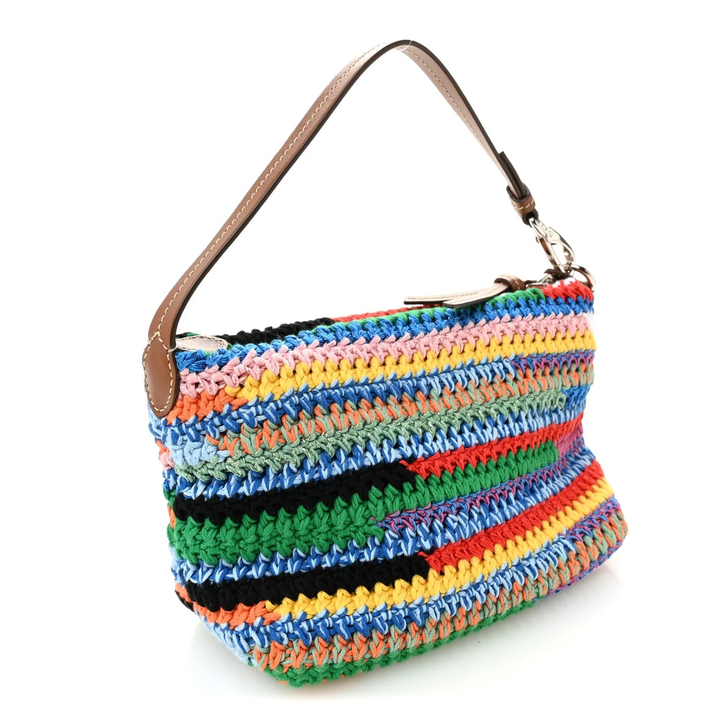 Fabric Miu Crochet Pouch Multicolor