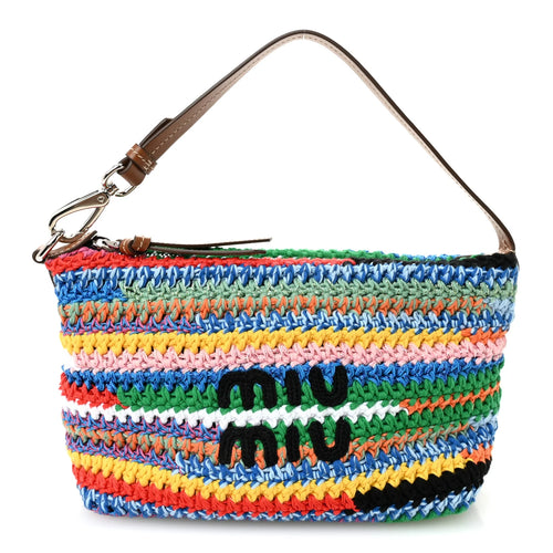 Fabric Miu Crochet Pouch Multicolor