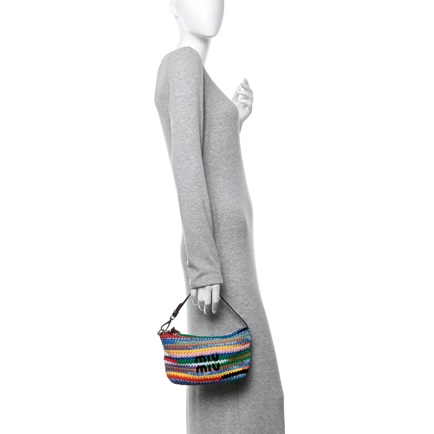 Fabric Miu Crochet Pouch Multicolor